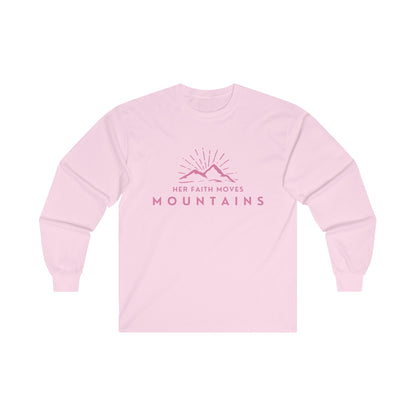 "Her Faith Moves Mountains" Women's Ultra Cotton Long Sleeve Tee