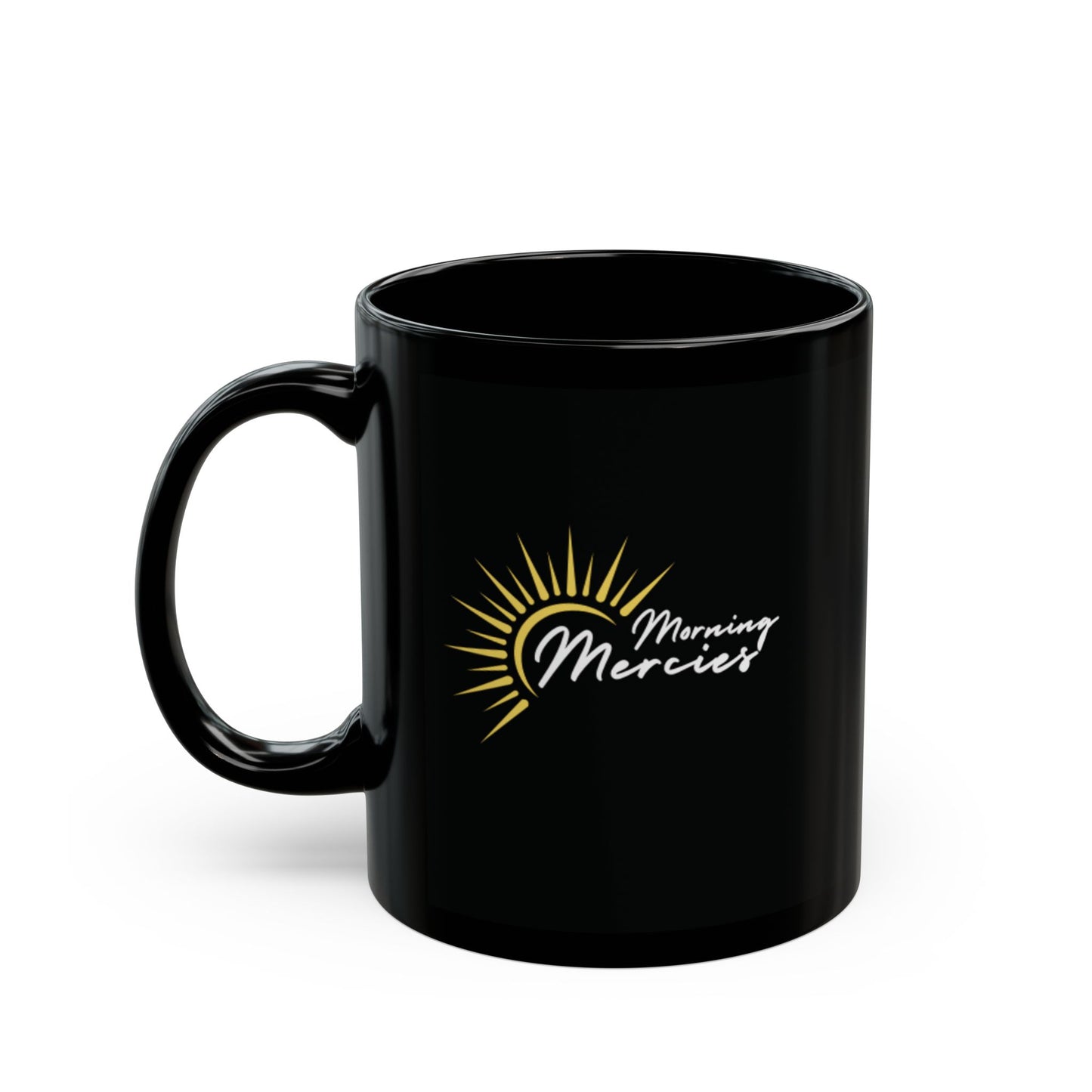 "morning mercies" black mug (11oz, 15oz)