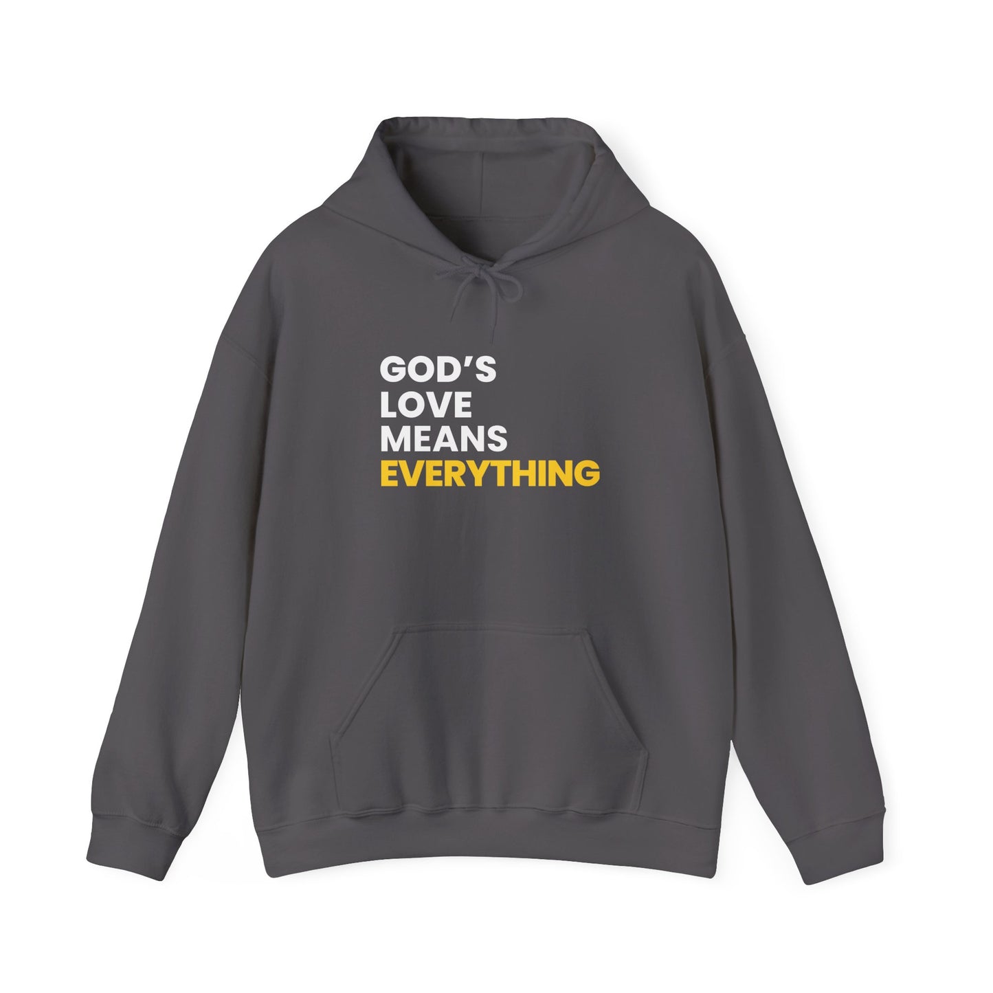"god's love means everything" unisex heavy blend™ hooded sweatshirt