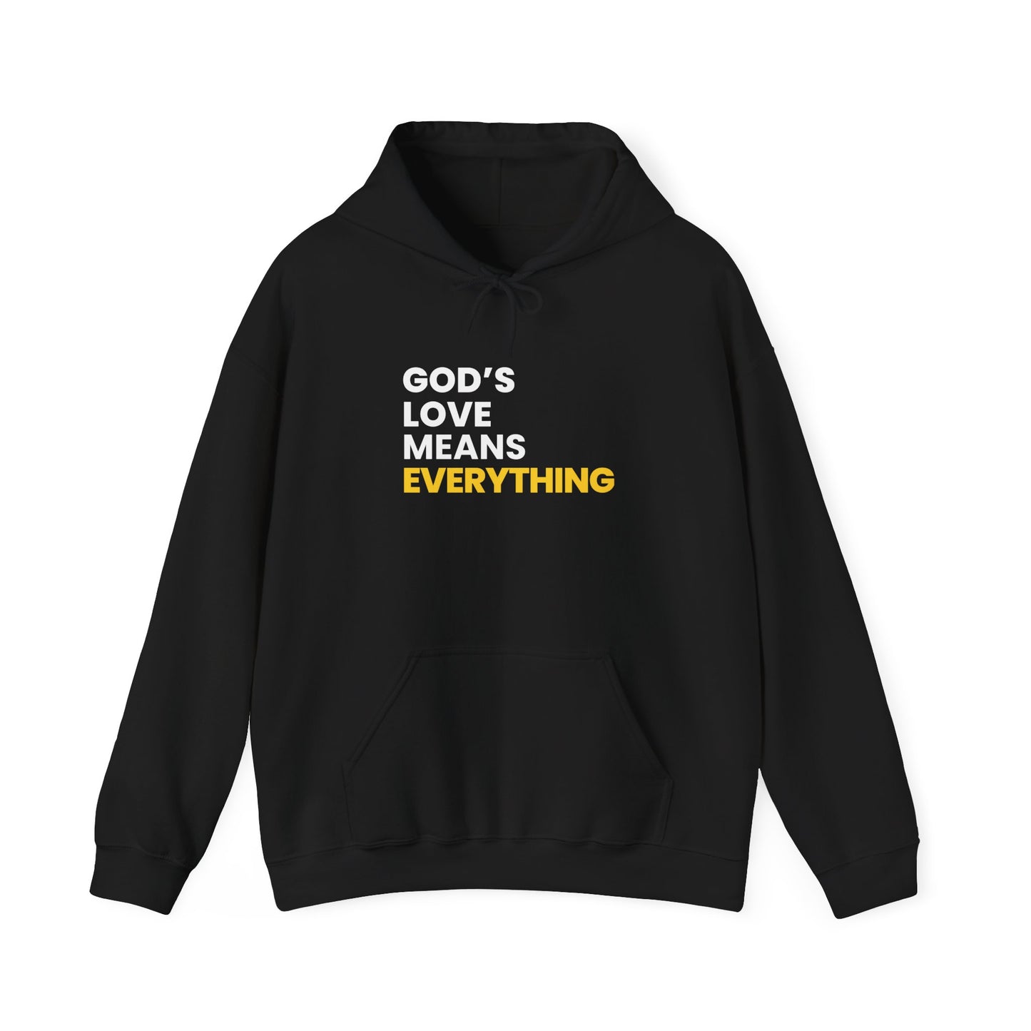 "god's love means everything" unisex heavy blend™ hooded sweatshirt