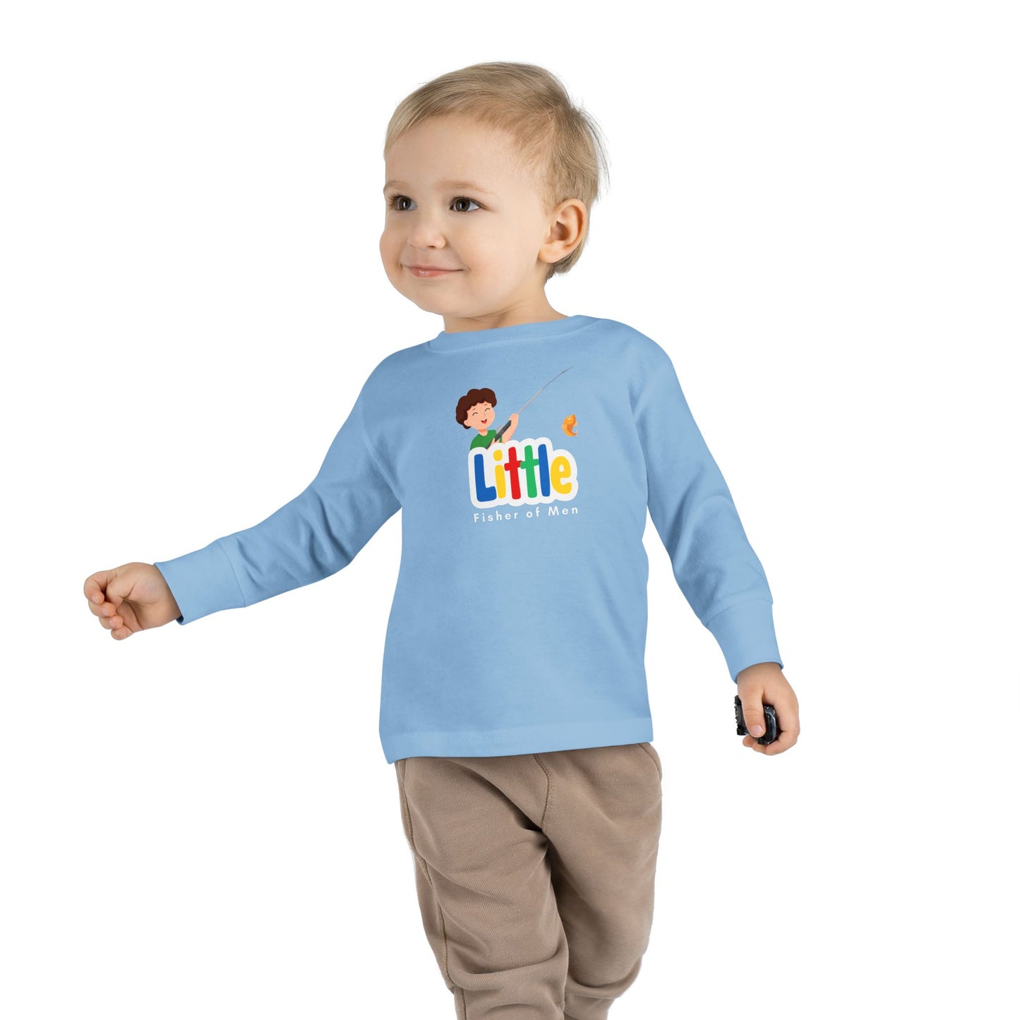 boys "little fisher of men" toddler long sleeve tee