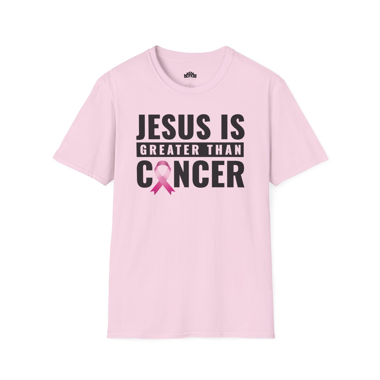 jesus is greater than cancer softstyle t-shirt