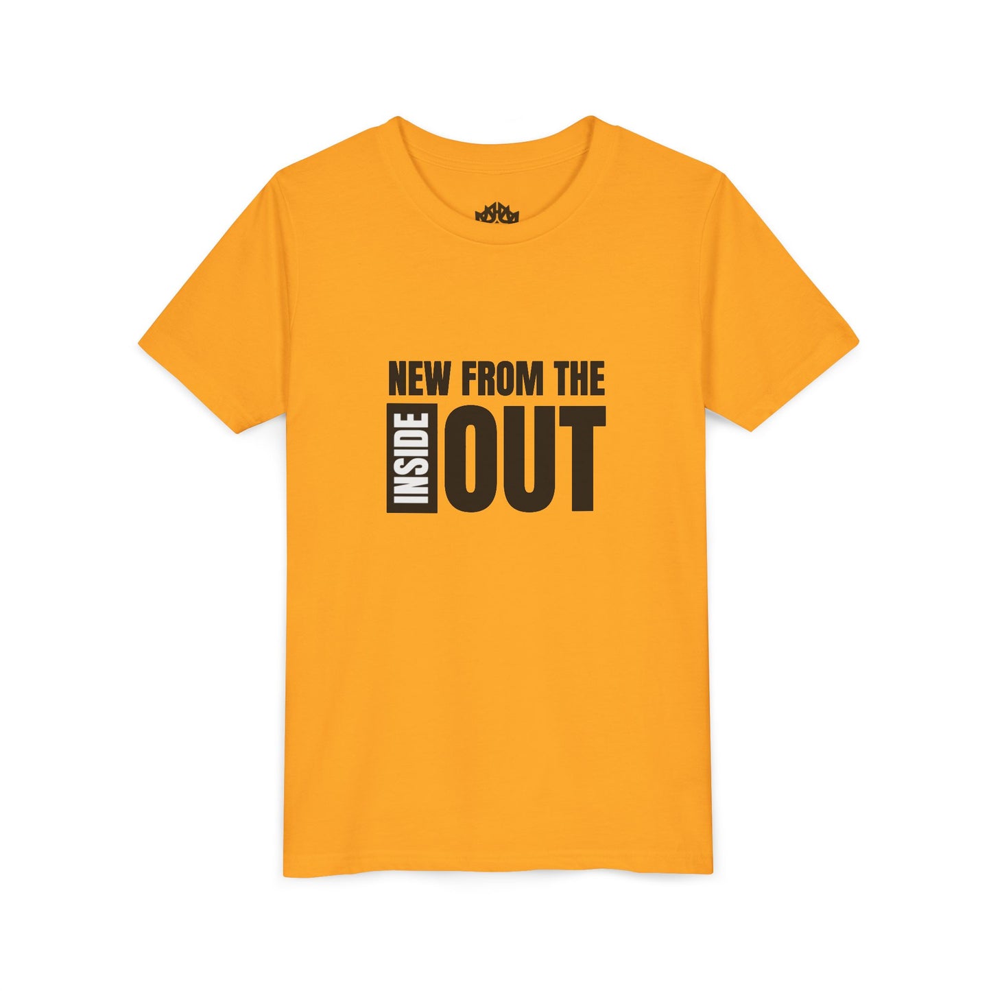 "new from the inside out" boys short sleeve tee