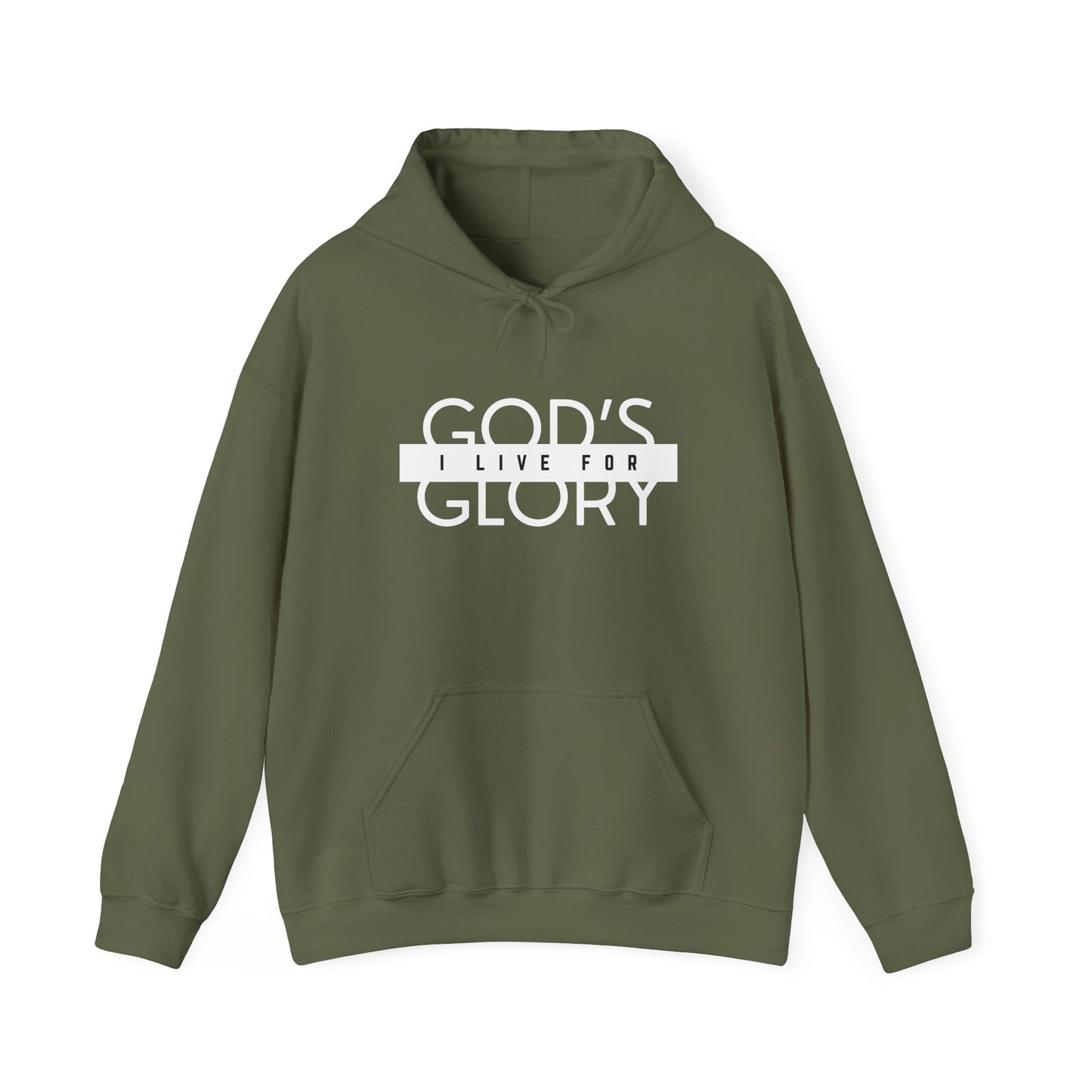 "i live for god's glory" men's heavy blend™ hooded sweatshirt