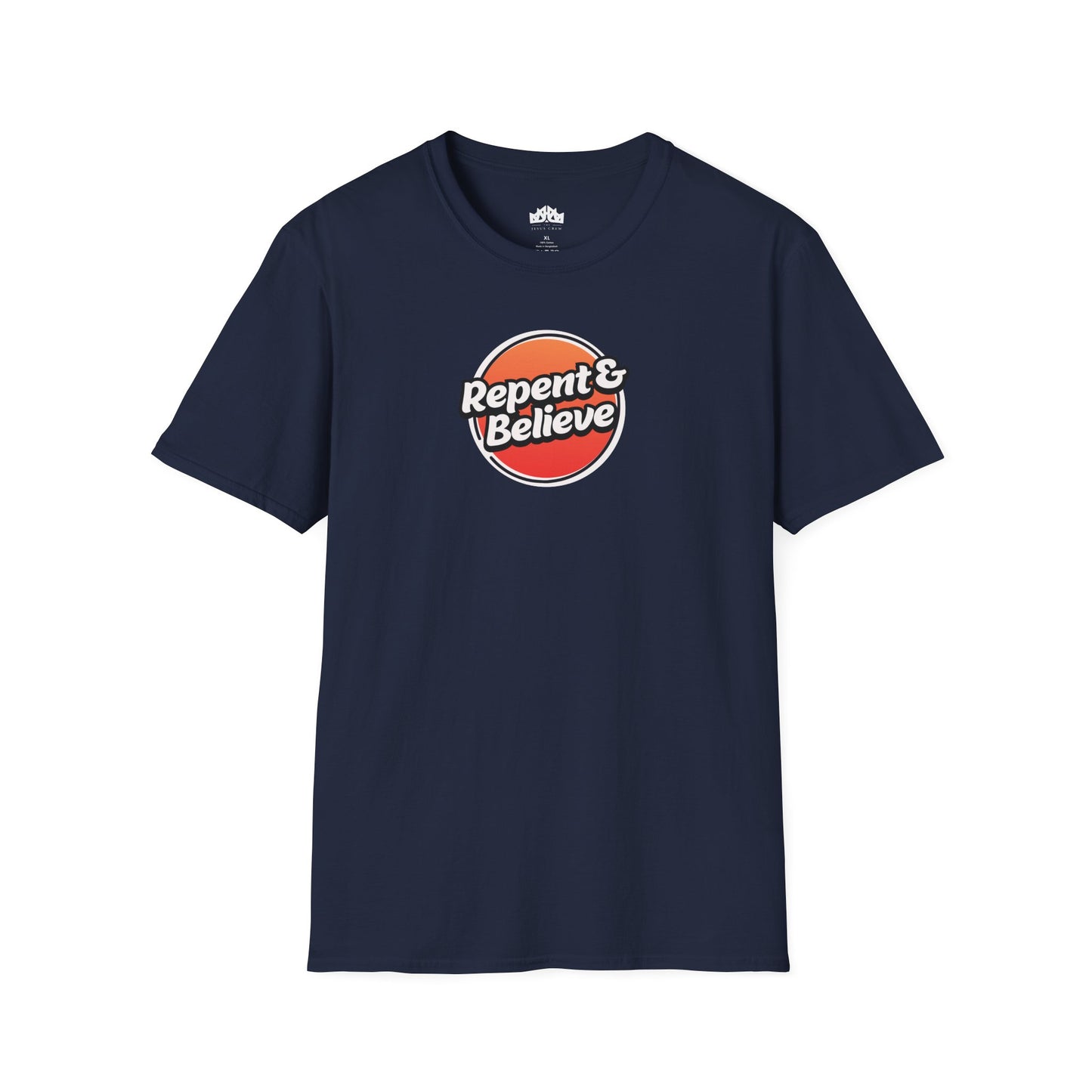 repent & believe men's softstyle t-shirt