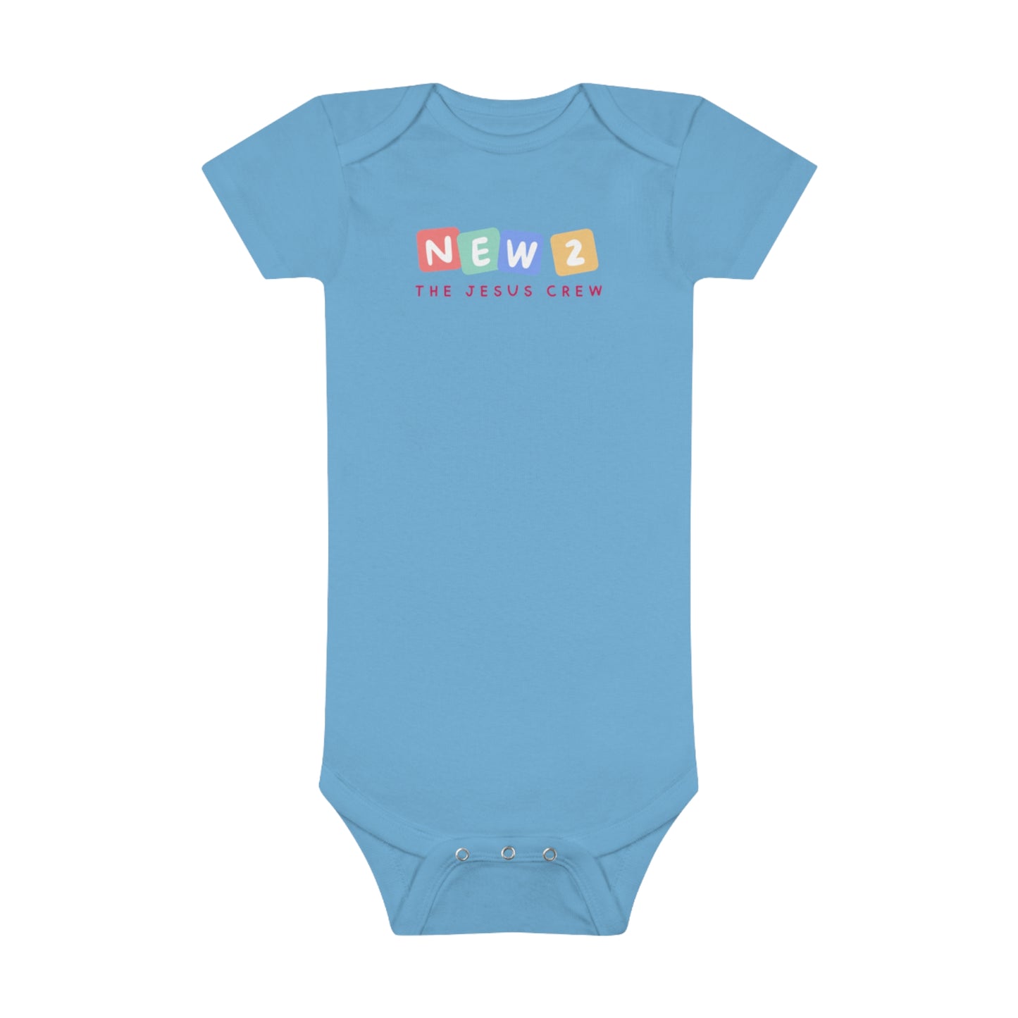 "new 2 the jesus crew" short sleeve onesie®