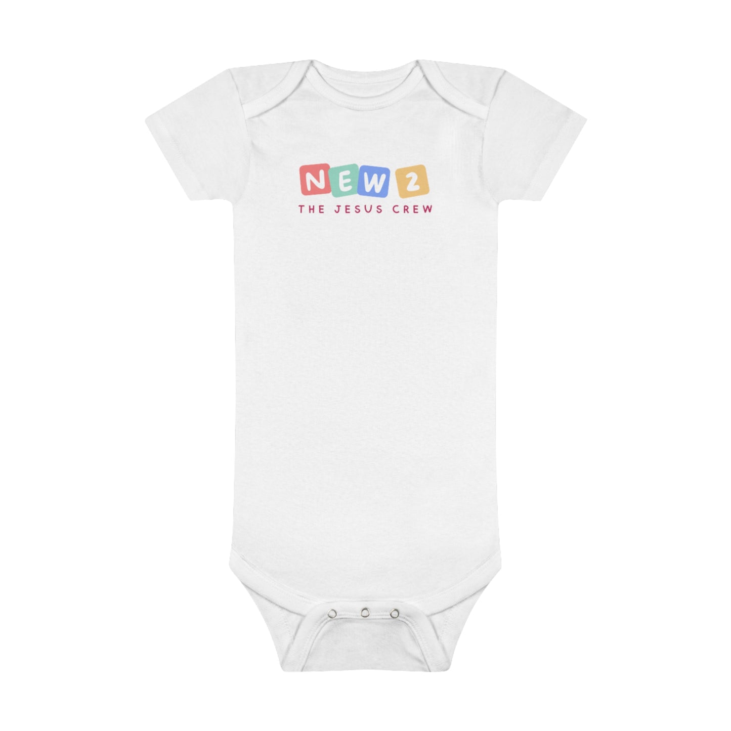 "new 2 the jesus crew" short sleeve onesie®