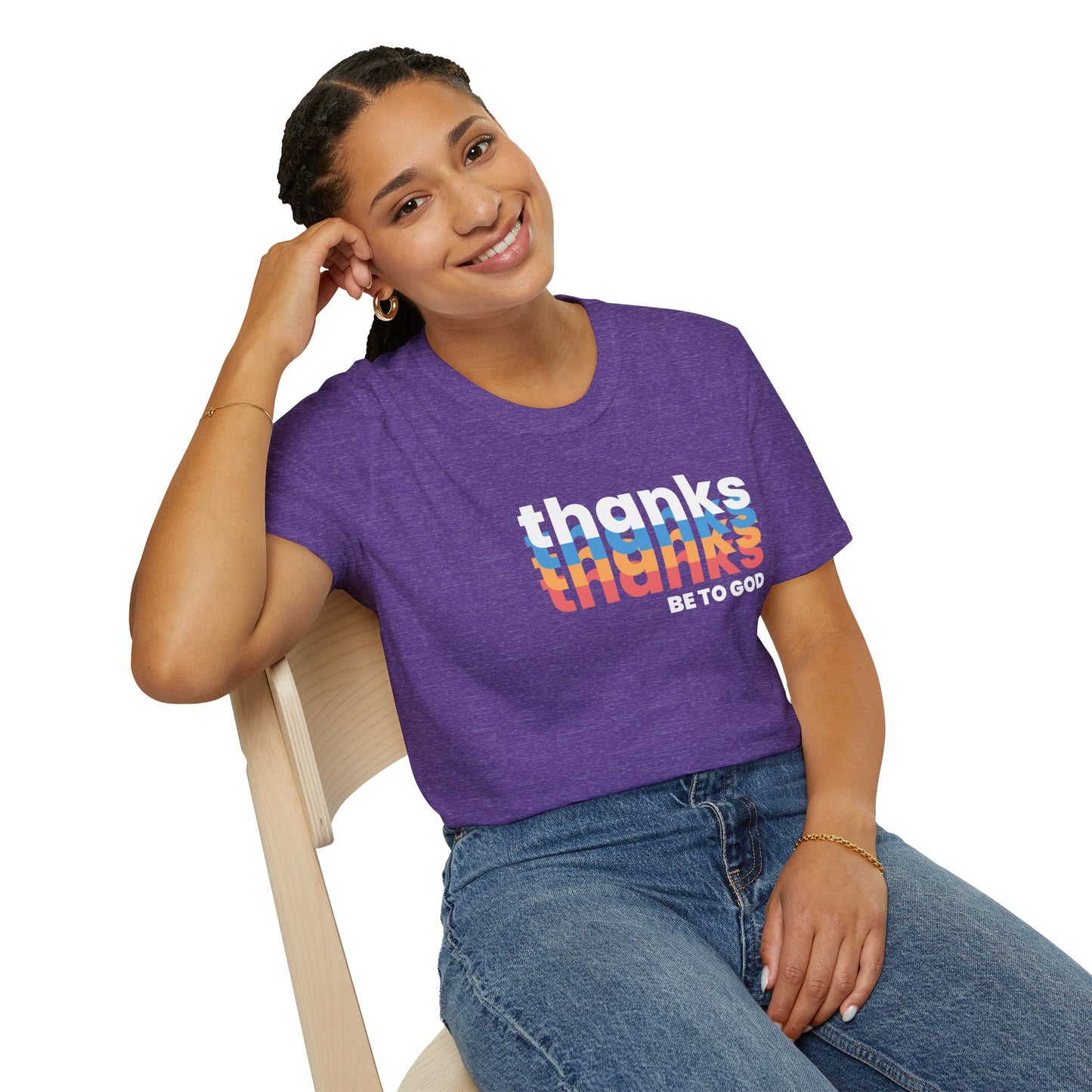 "thanks be to god" women's softstyle t-shirt