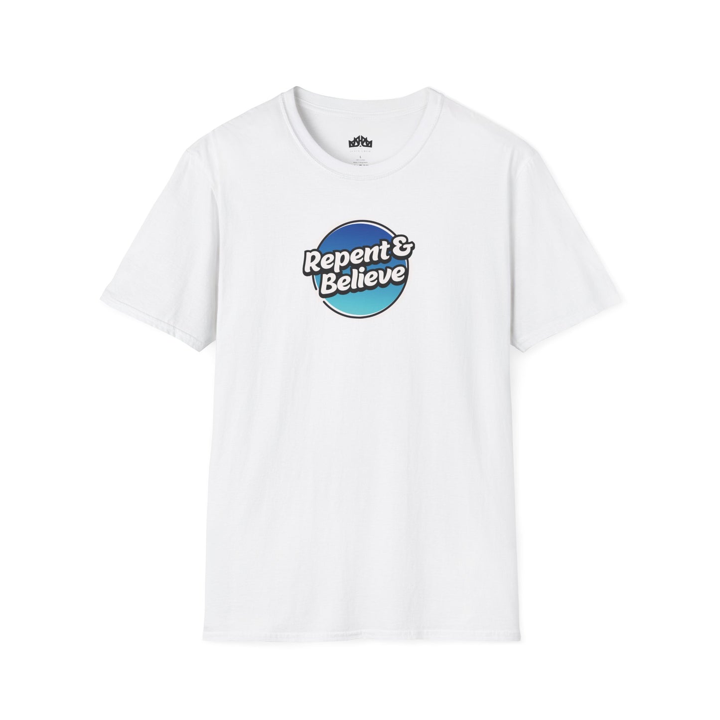 repent & believe men's softstyle t-shirt