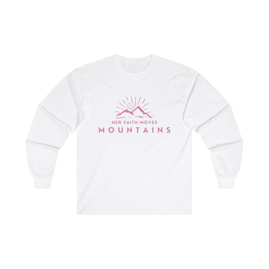 "Her Faith Moves Mountains" Women's Ultra Cotton Long Sleeve Tee