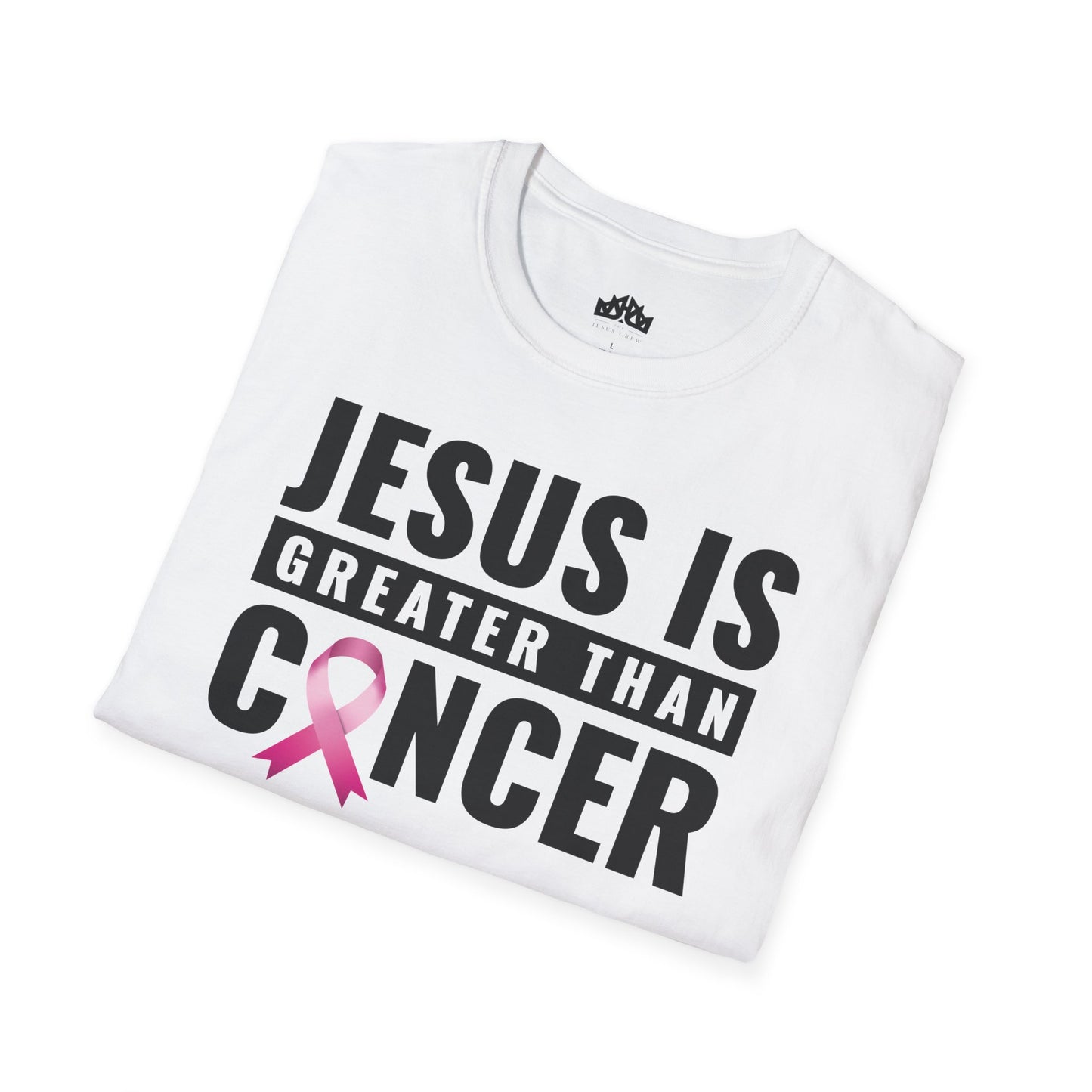 jesus is greater than cancer softstyle t-shirt