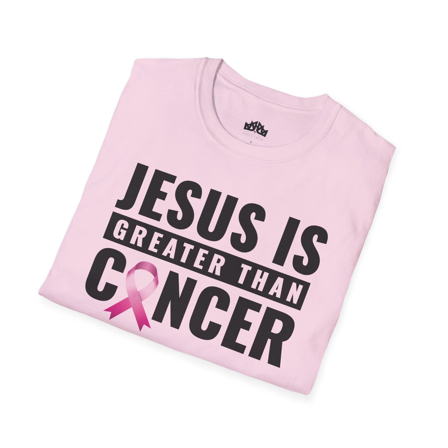 jesus is greater than cancer softstyle t-shirt
