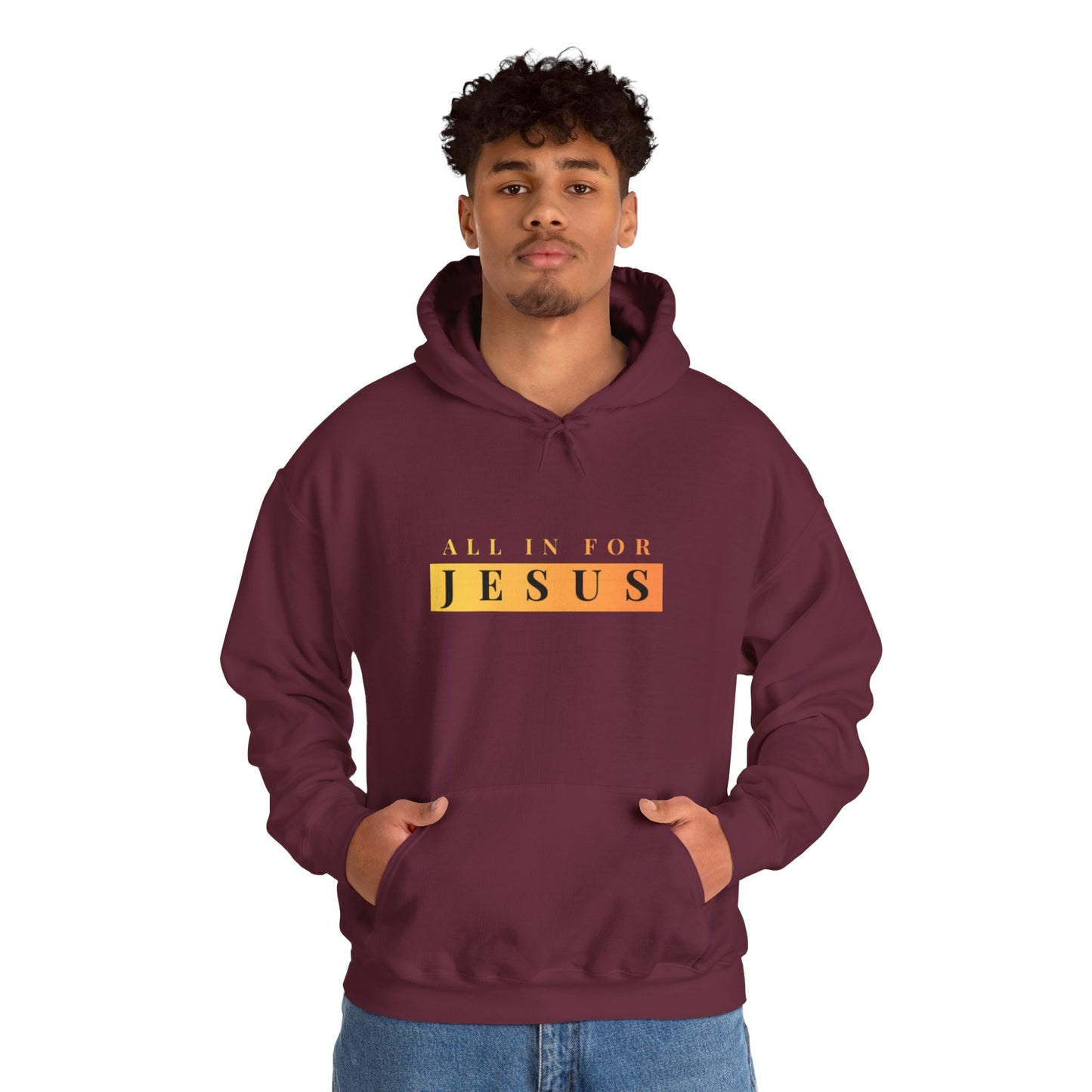 "all in for jesus" unisex heavy blend™ hooded sweatshirt