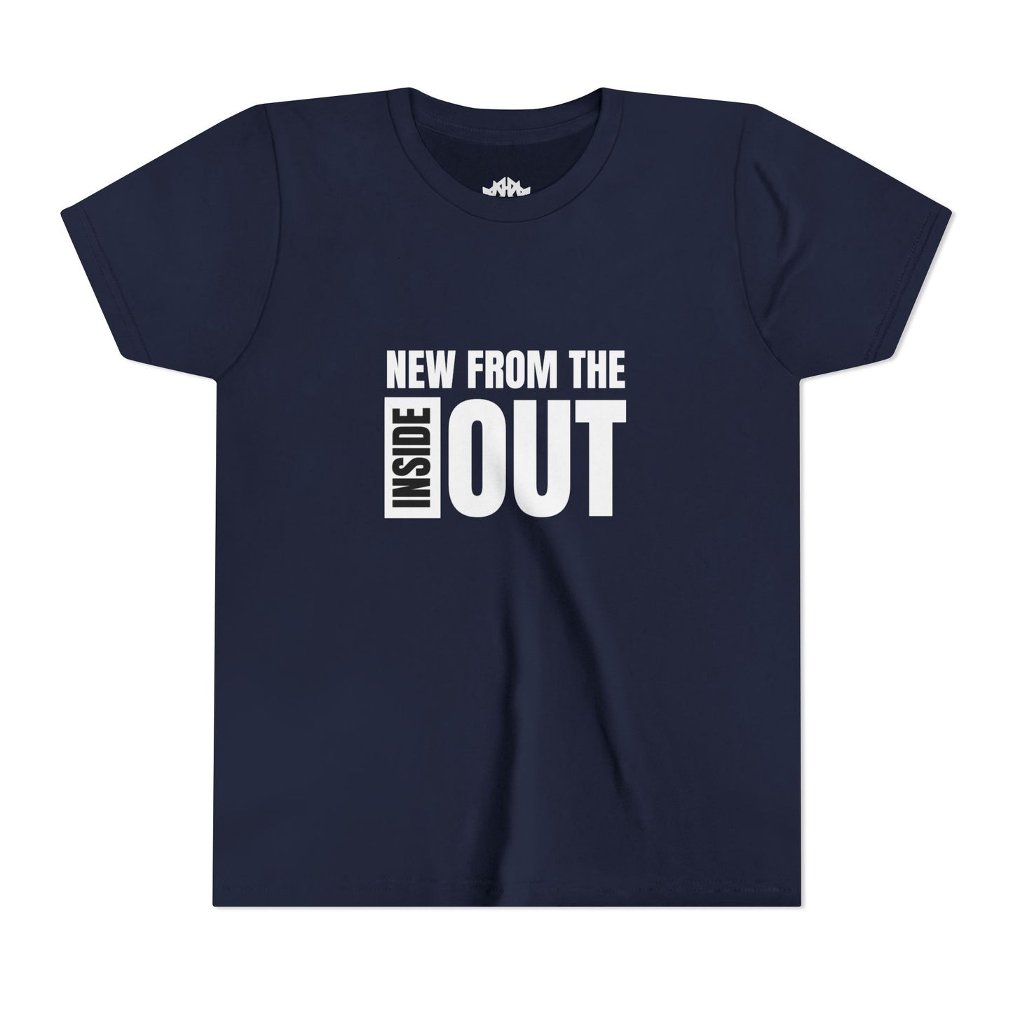 "new from the inside out" boys short sleeve tee