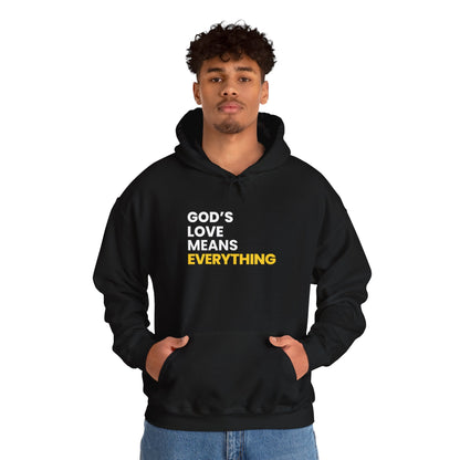 "God's Love Means Everything" Unisex Heavy Blend™ Hooded Sweatshirt