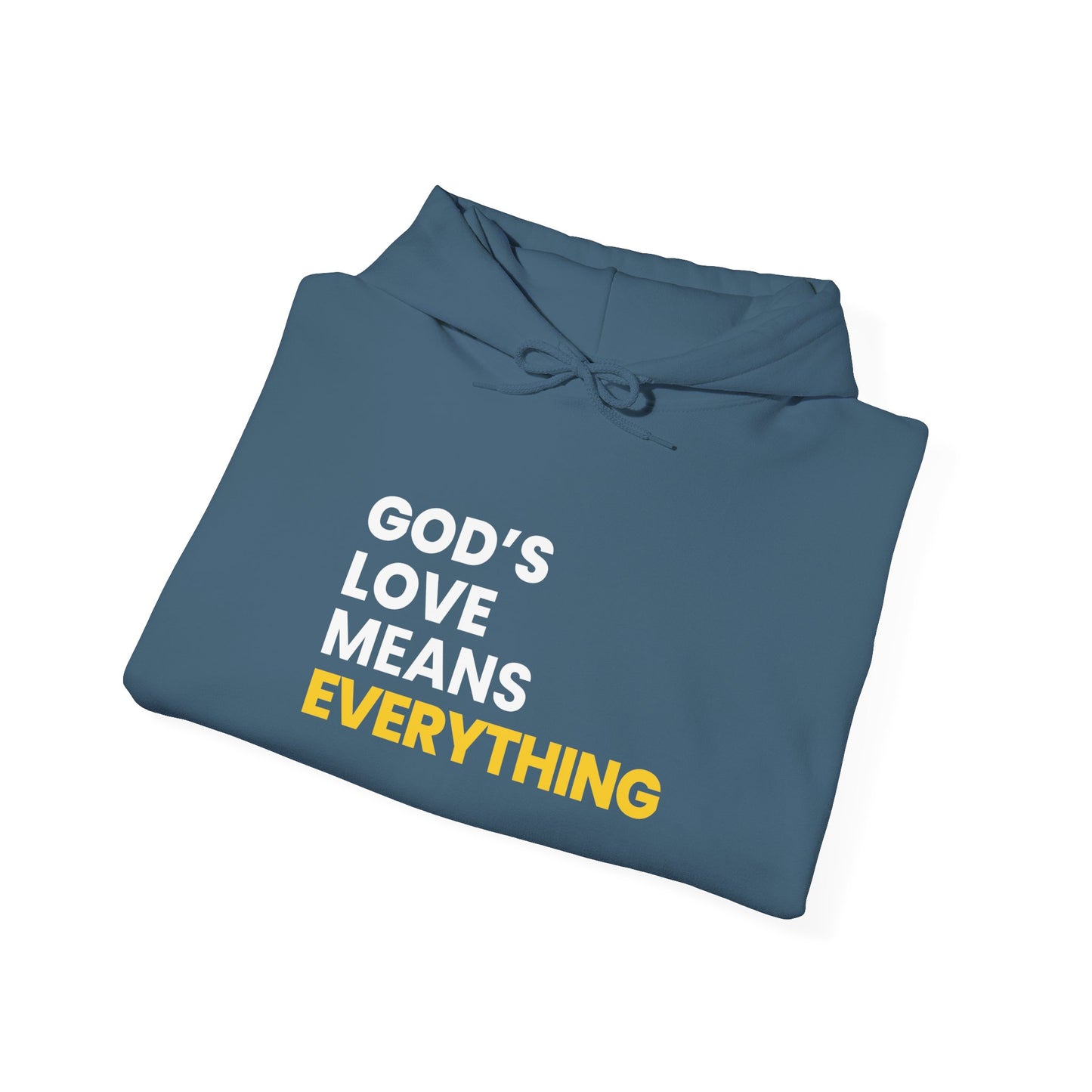 "god's love means everything" unisex heavy blend™ hooded sweatshirt