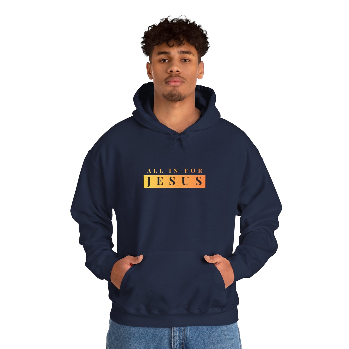 "all in for jesus" unisex heavy blend™ hooded sweatshirt