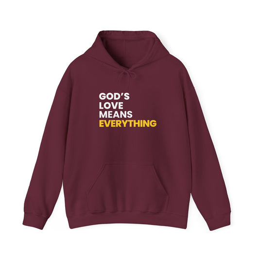 "God's Love Means Everything" Unisex Heavy Blend™ Hooded Sweatshirt