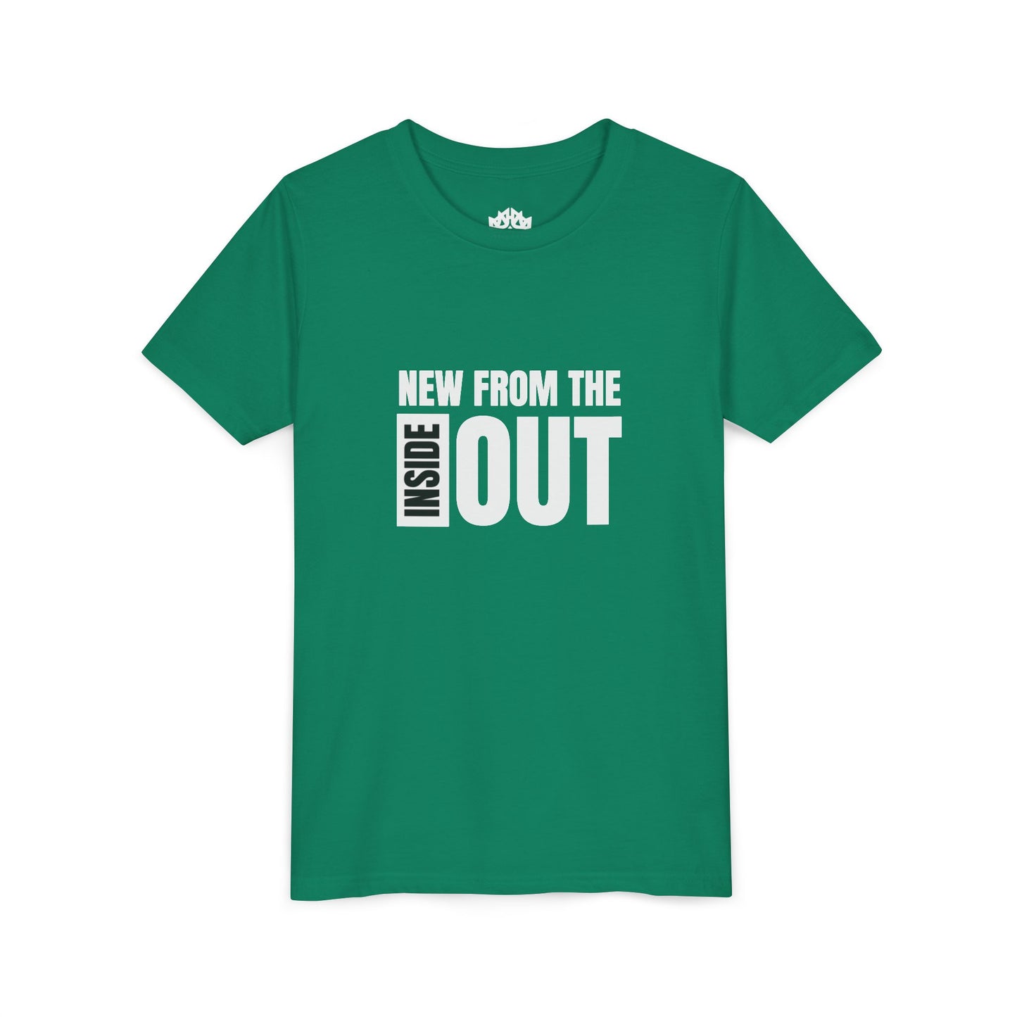 "new from the inside out" boys short sleeve tee